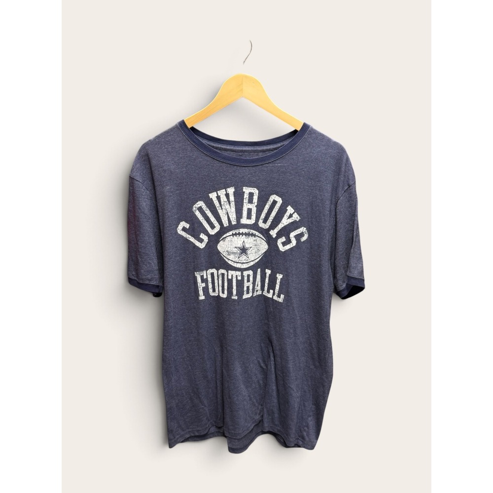 Dallas Cowboys NFL Authentic Ringer T-Shirt Mens XL Navy Heather DC15954MU NWT